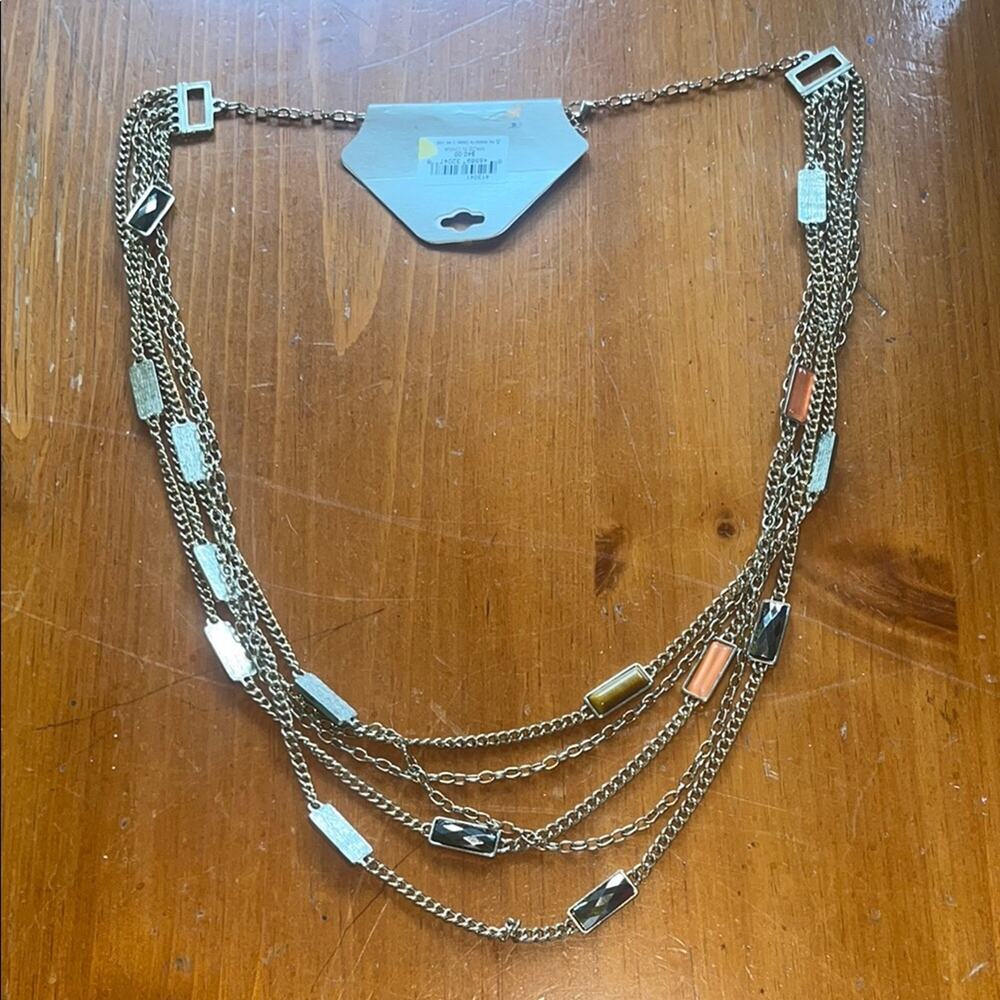 Erica Lyons Elegant Gold Multi-Strand Necklace NWT